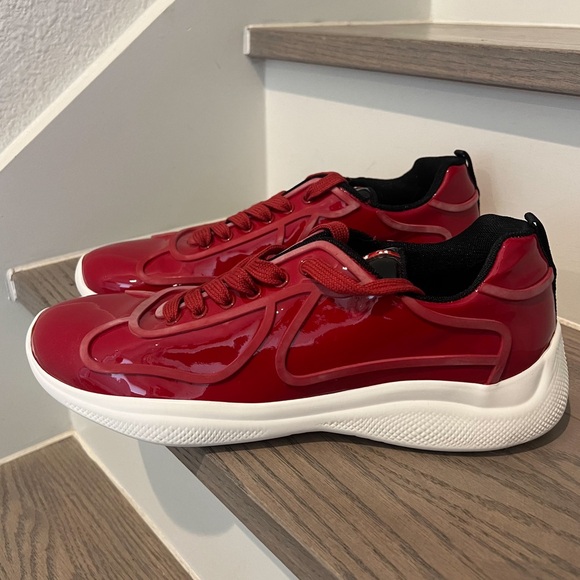 NWOB Prada America's Cup Men’s Sneakers in Red - Picture 2 of 6